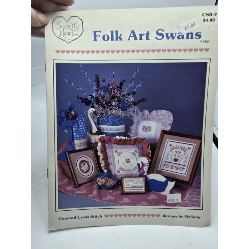 Folk Art Swans Counted Cross Stitch by Melinda | Cross My Heart CSB-9 NOS